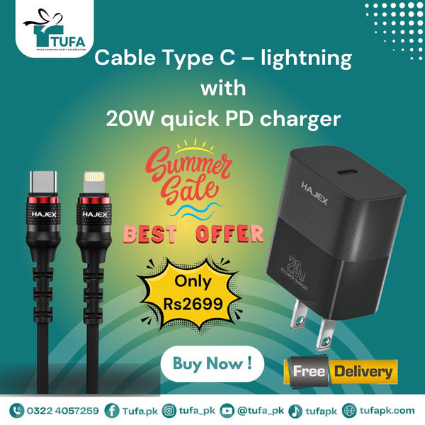 Cable Type C lightning with PD 20W Quick Charger